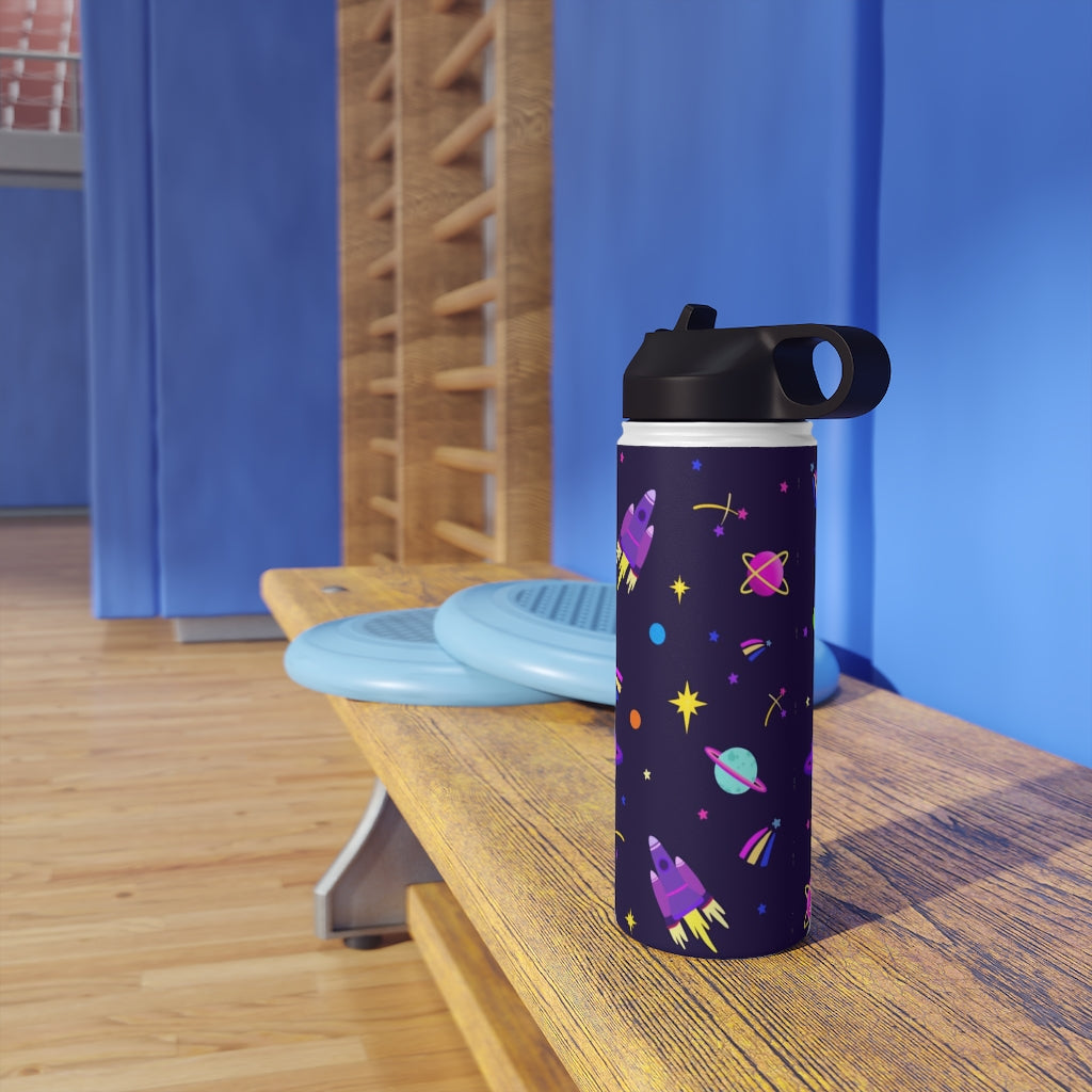 Shooting Stars (Purple) Stainless Steel Water Bottle, Standard Lid