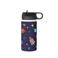 Shooting Stars (Blue) Stainless Steel Water Bottle, Standard Lid