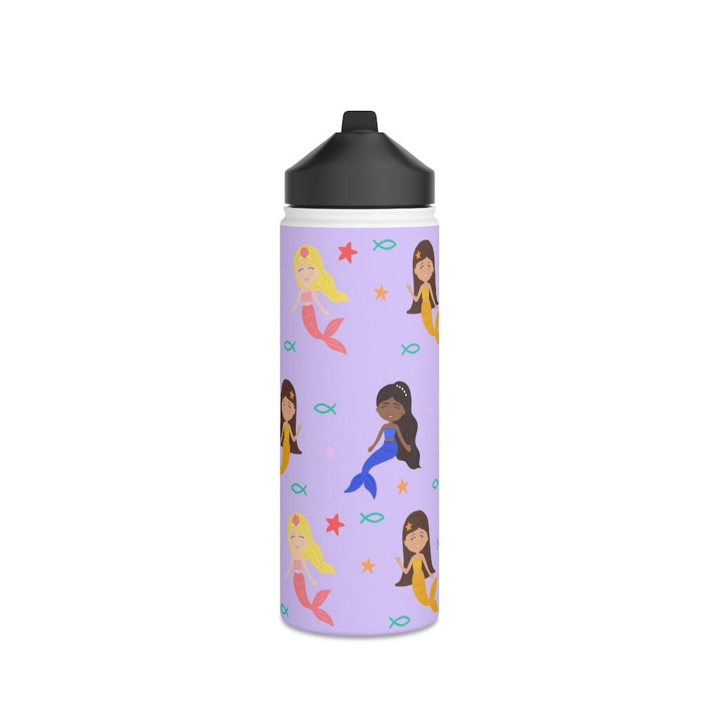 Mermaid Stainless Steel Water Bottle, Standard Lid