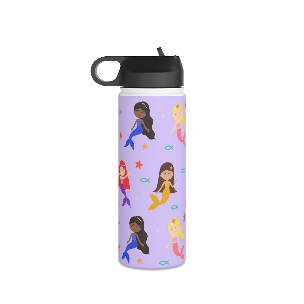 Mermaid Stainless Steel Water Bottle, Standard Lid