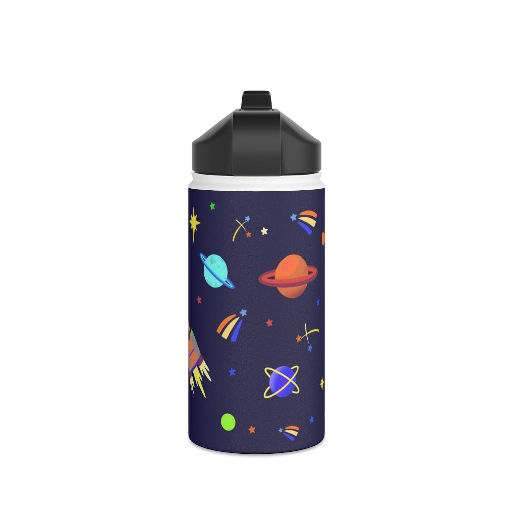 Shooting Stars (Blue) Stainless Steel Water Bottle, Standard Lid