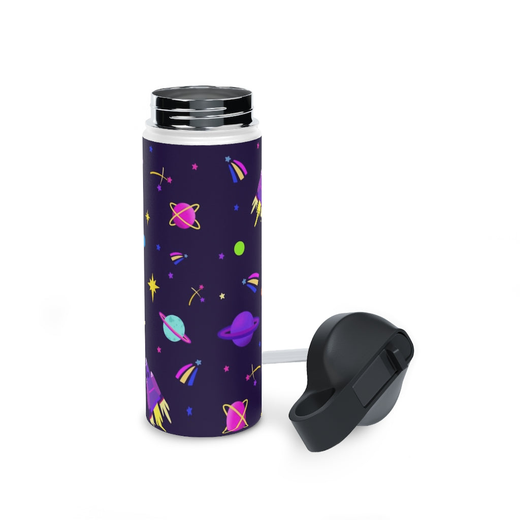 Shooting Stars (Purple) Stainless Steel Water Bottle, Standard Lid