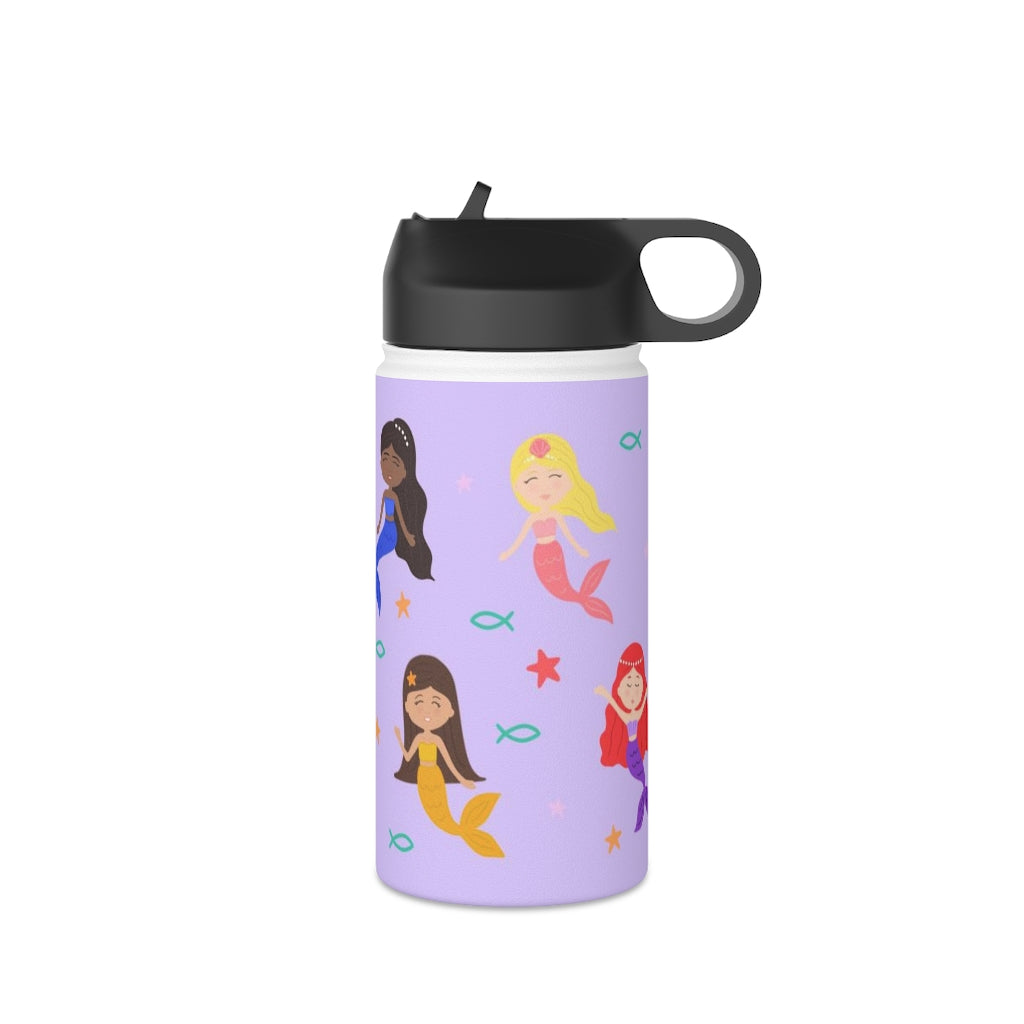 Mermaid Stainless Steel Water Bottle, Standard Lid