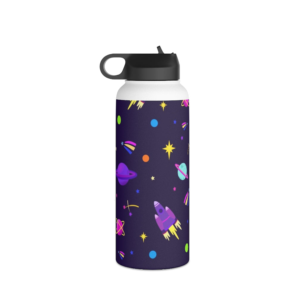 Shooting Stars (Purple) Stainless Steel Water Bottle, Standard Lid