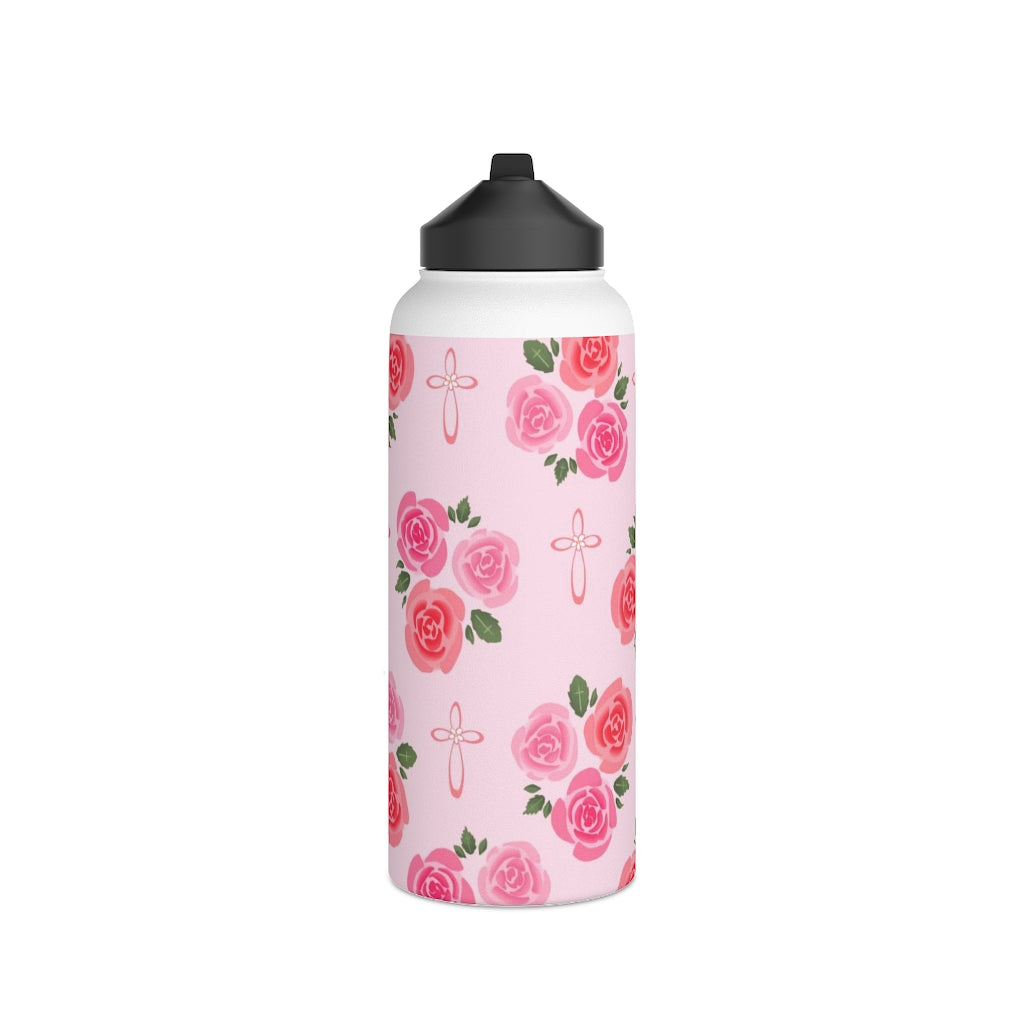 Rosie’s Garden Stainless Steel Water Bottle, Standard Lid