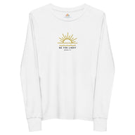 Be The Light - Embroidered Kids Long Sleeve Tee - Christian Kids Apparel, Catholic Apparel, Matching Family Apparel
